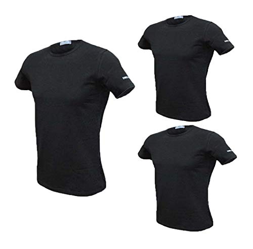Enrico Coveri 3 t-Shirt Uomo Mezza Manica Girocollo Cotone bielatico Art ET1000 (4/M, Nero) - Home Shopping Italia 