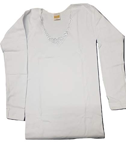 4 Maglie donna Manica Corta Lunga Bianco macramè Lana e Cotone Art. OP-16/17 Speedy (8, Manica Lunga) - Home Shopping Italia 