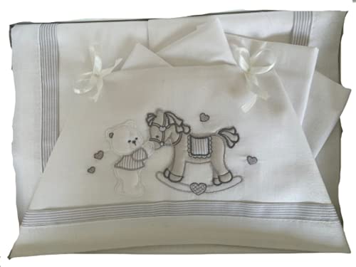 Compose lettino ricamato in puro cotone Art. B0203 Fantasie a seconda della stagionalità - Home Shopping Italia 