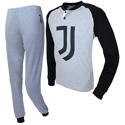 SICEM Pigiama Serafino Uomo Manica Lunga Cotone Interlock Art. JU14116 Fino alla Fine Bianconeri (Grigio Melange, XXL) - Home Shopping Italia 