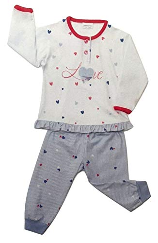 Primero Pigiama Lungo Due Pezzi neonata Fantasia Love Art. E13132 - Home Shopping Italia 