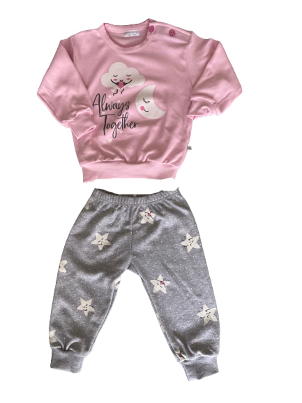 Pigiama Lungo Due Pezzi neonata con Spalla Aperta Cotone Interlock Vari Articoli - Primero - Home Shopping Italia 