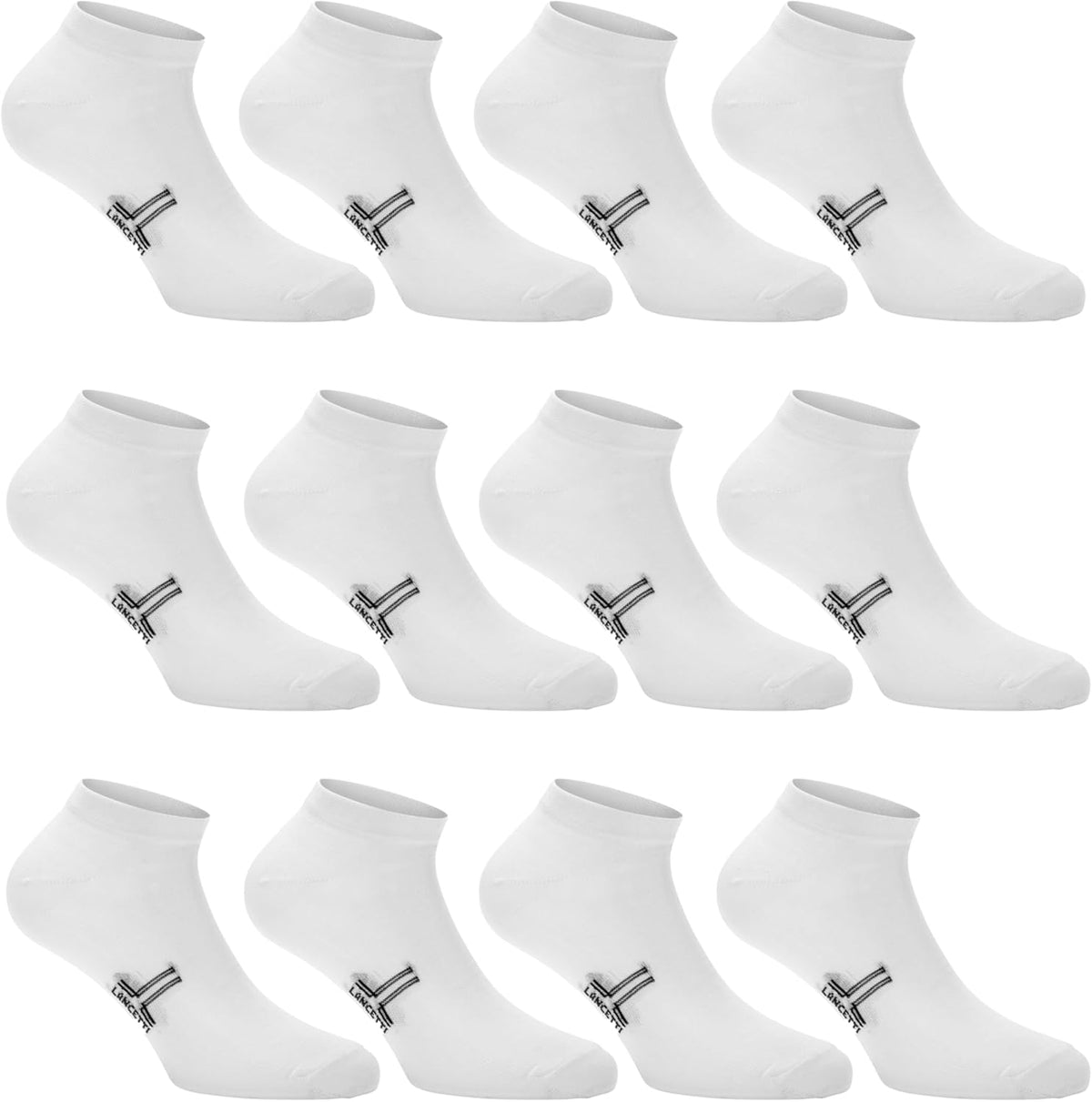 LANCETTI - 12 Paia Calzini Corti Sneaker per Uomo o Donna, Fantasmini in Cotone Filo di Scozia - Home Shopping Italia 