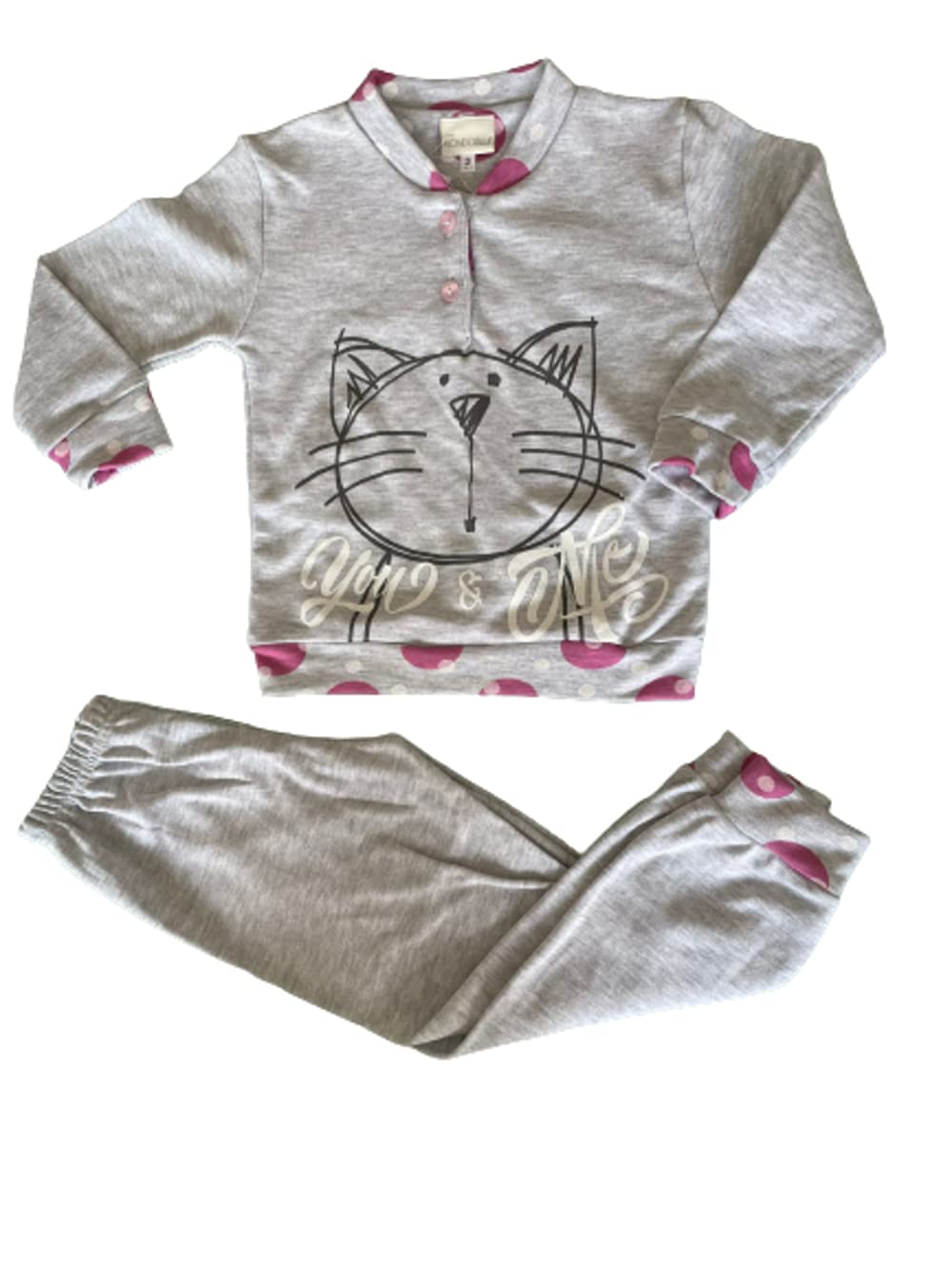 Pigiama Lungo Collo Serafino Caldo Cotone Interlock Bambina e Ragazza Varie Fantasie - MondoBlu - Home Shopping Italia 