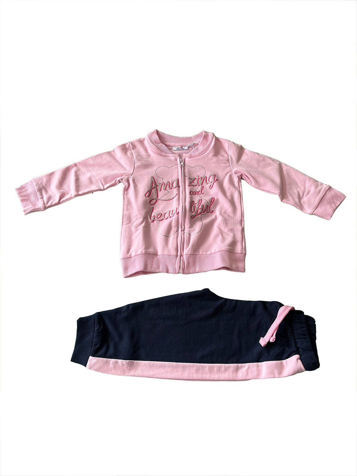 Tuta in felpa di cotone due pezzi neonato neonata - Young stars sportswear - Home Shopping Italia 