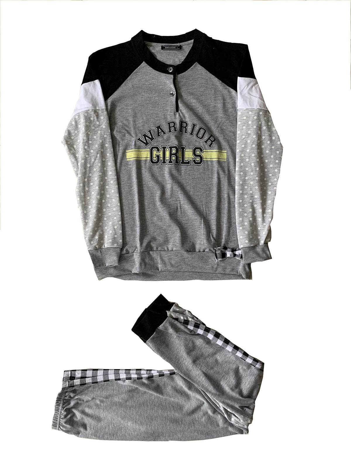 Generic Pigiama da donna lungo in cotone due pezzi vari modelli e taglie rosa grigio - Exclusive - Home Shopping Italia 