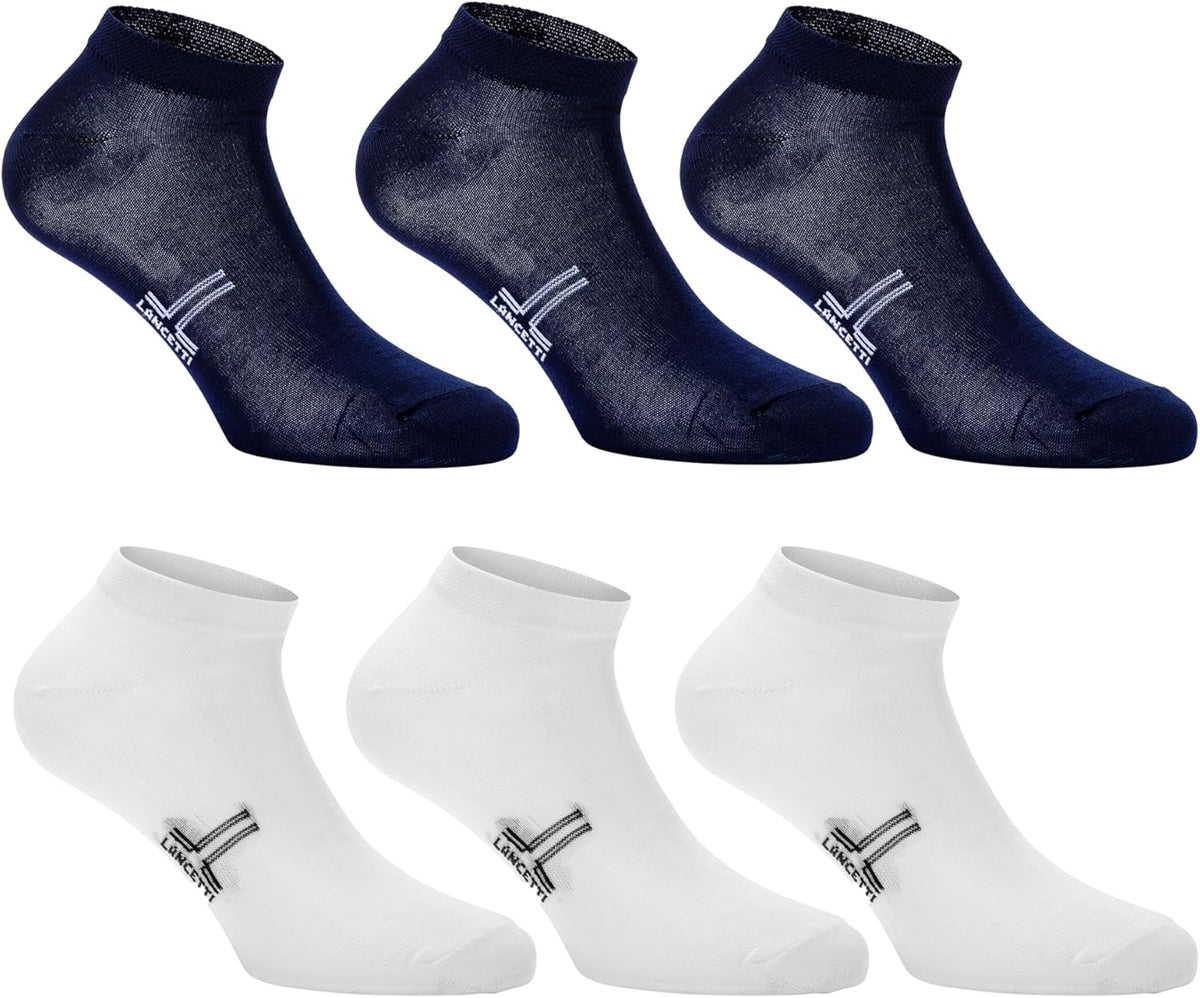 LANCETTI - 6 Paia Calzini Corti Sneaker per Uomo o Donna, Fantasmini in Cotone Filo di Scozia - Home Shopping Italia 